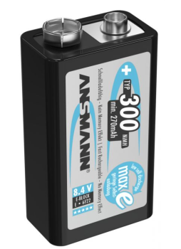 ANSMANN® NiMH Akku 9V E-Block Typ 300 (min. 270 mAh) maxE lose sammelverpackt